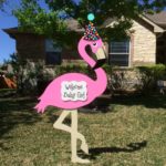 Pink Flamingo with Girly Party Hat