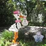 Pink Stork with Sibling Sign