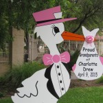 Pink Grandparent Stork