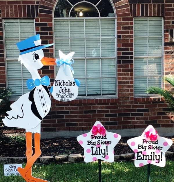 Houston Stork Signs One Sign Day Stork Lady Signs