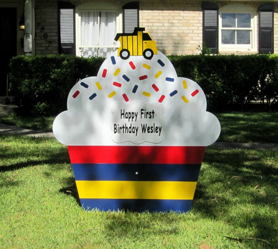Giant Cupcake Lawn Sign San Antonio Stork Lady Signs