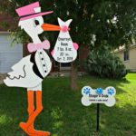 Pink Stork Yard Sign San Antonio