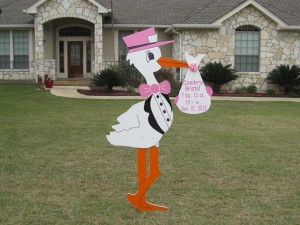 Girl Stork Sign Rental Stork Lady Signs San Antonio, TX 210-601-7351 